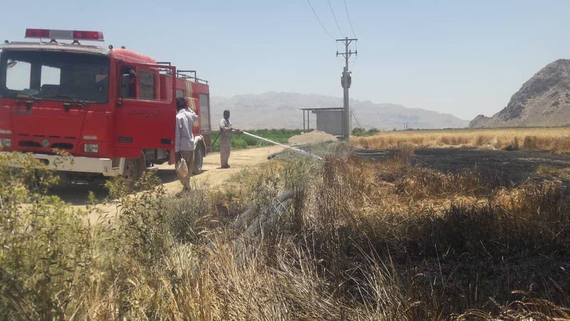 اطفاء حریق مزرعه‌ی گندم در روستای کبک‌آباد بخش ششده و قره‌بلاغ توسط نیروهای خدوم شهرداری ششده